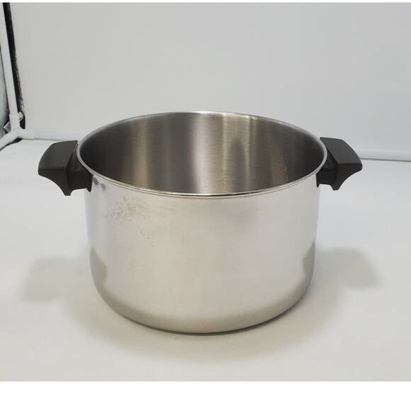VTG Revere Ware 1801 Tri-Ply Stainless Steel Disk Bottom 6QT Stock Pot No Lid - Picture 1 of 6